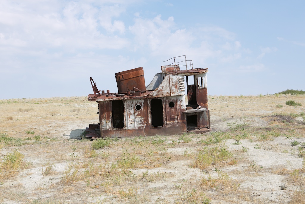 Aralsk wacht op het wassende water